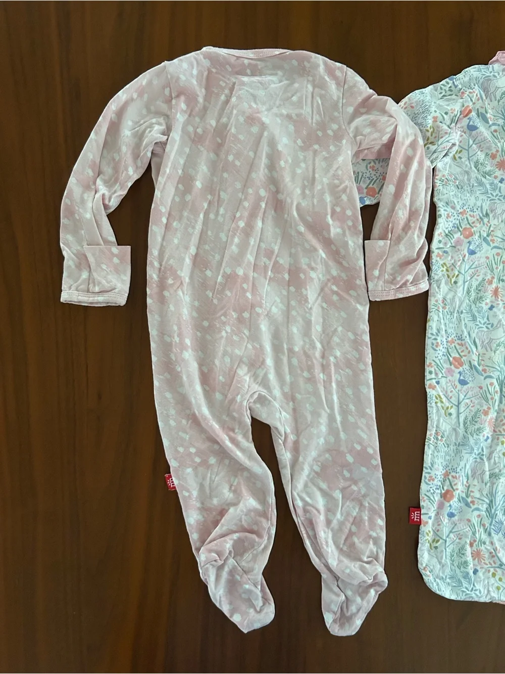 Magnetic Me Footie/ Sleeper Gown Babygirl Pink Fawn & Floral Ruffles Bundle/ Lot